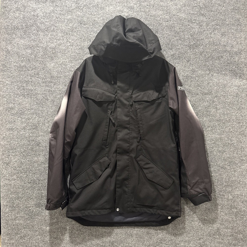 Vintage 00's Volcom Let It Storm Animal Skull Ghost Black Fleece Jacket Men's S - Picture 8 of 13